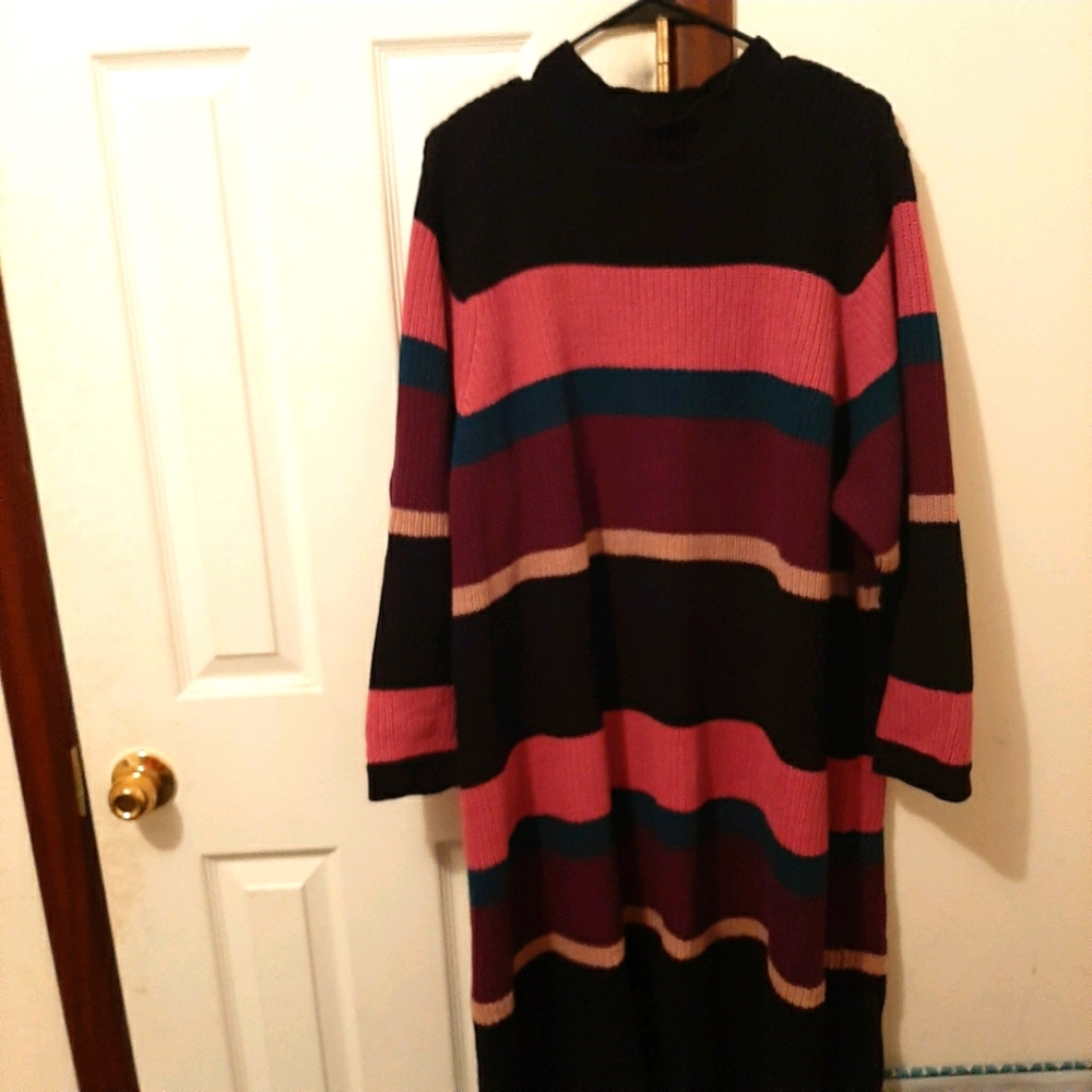 Striped sweater dress